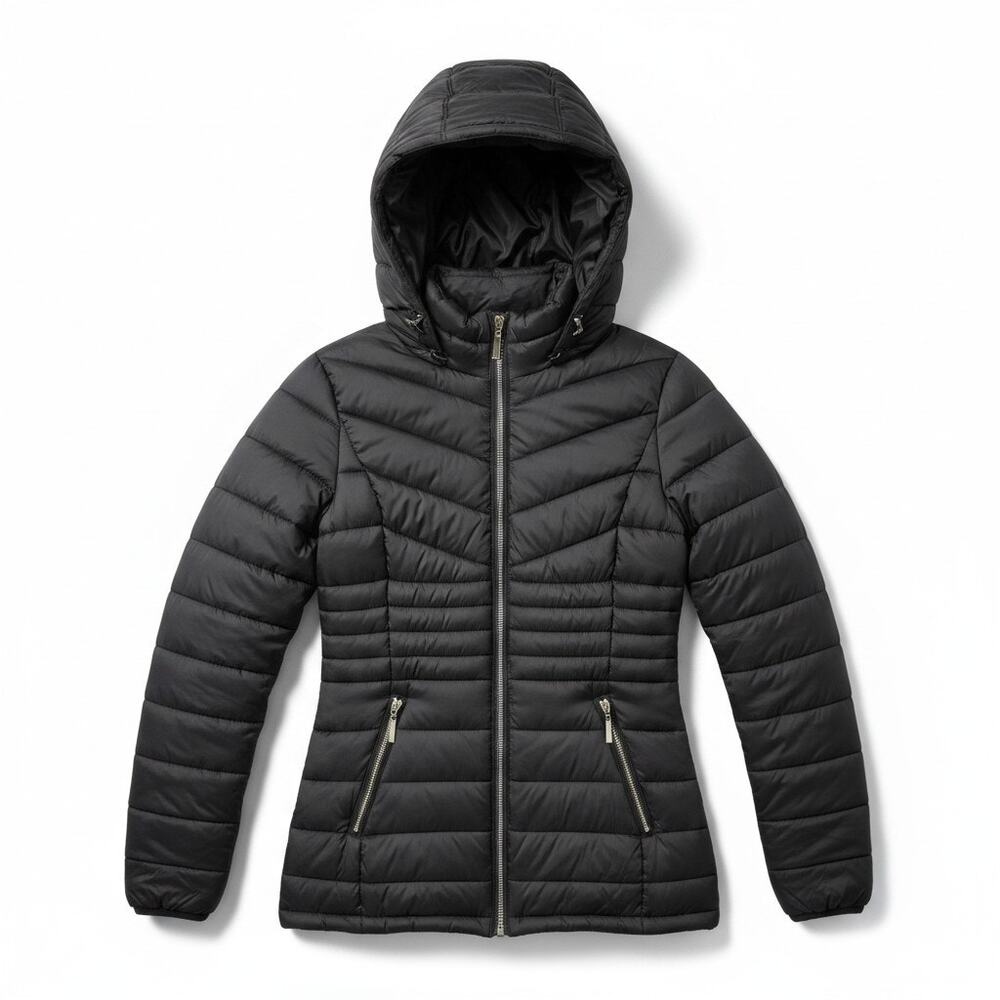 Snobbish Women Puffer Jacket with Removable Hood Black S Outdoor Gorpcore Winter
